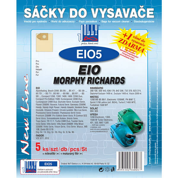 Vrecká pre vysávače Jolly EIO 5 (5 ks) 

