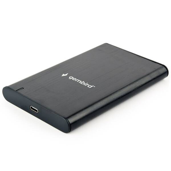 Box na HDD Gembird pre 2,5” disky, USB 3.1, Type-C, brúsený hliník hliník

