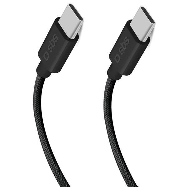Kábel SBS USB-C/USB-C, PD, 100 W, 1,5 m čierny

