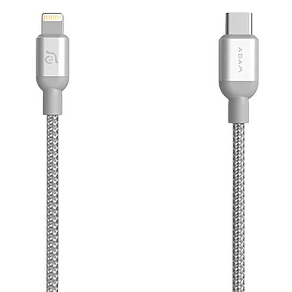 Kábel ADAM Elements AE PeAk II C20B MFi Lightning/USB-C, 0,2 m strieborný

