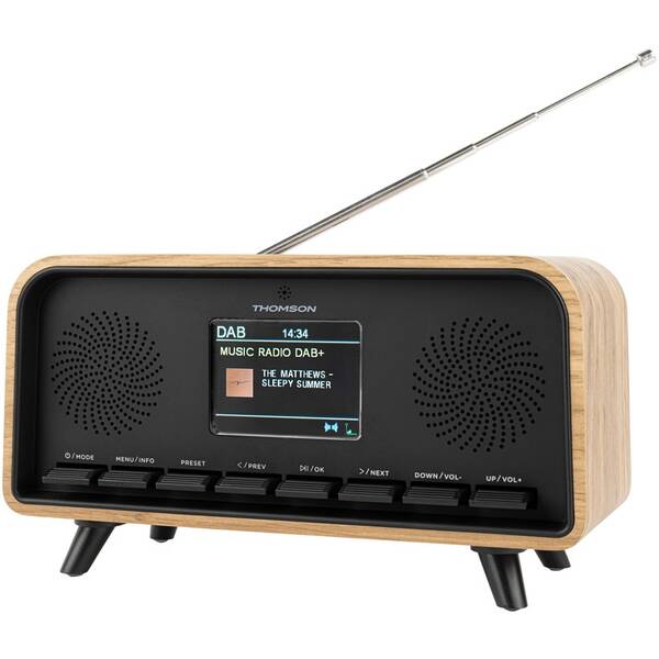 Rádioprijímač s DAB+ Thomson RT850DABBT čierny/hnedý

