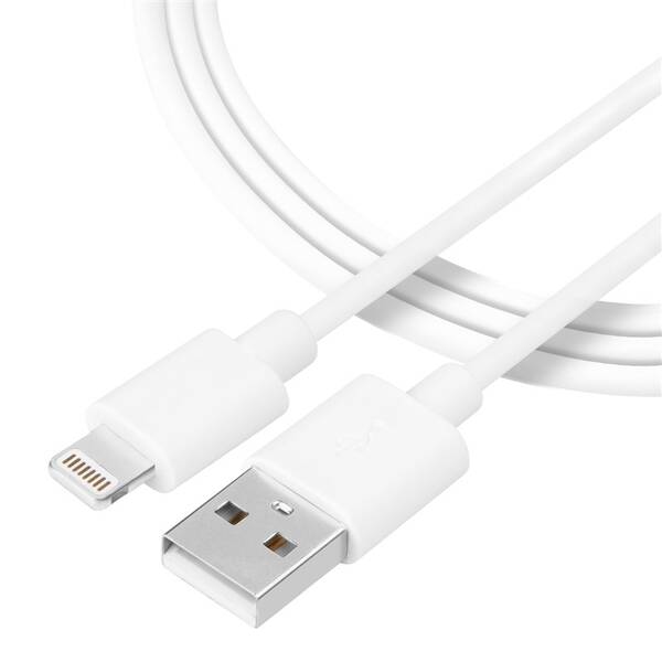 Kábel Tactical Smooth Thread USB-A/Lightning, 0,3 m biely

