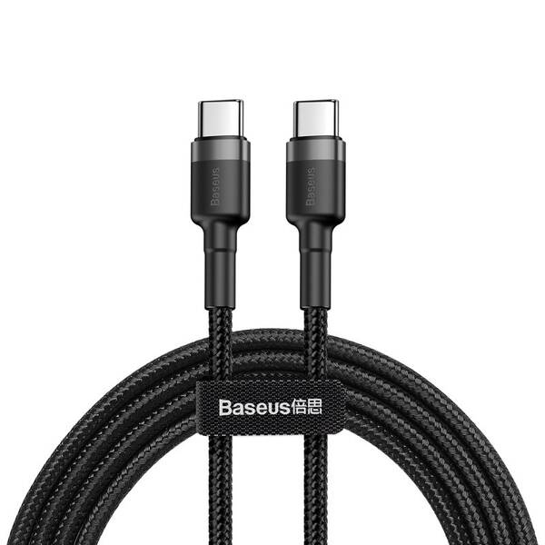 Kábel Baseus Cafule USB-C/USB-C, PD 2.0 60W, 2m čierny/sivý

