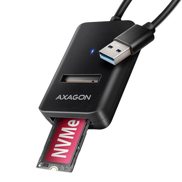 Adaptér Axagon USB 3.2 Gen 2 - M.2 NVMe & SATA SSD, kabel 10cm čierny

