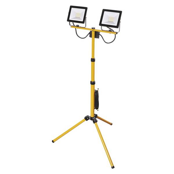 Reflektor EMOS Hobby Slim, 2x 30W, trojnožka čierny/žltý

