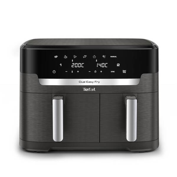 Fritéza teplovzdušná Tefal EY942HE0 Dual Easy Fry XXL čierna/sivá

