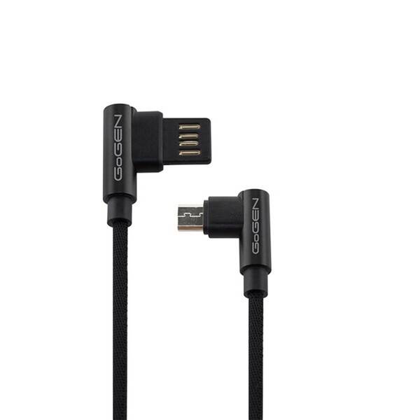Kábel GoGEN USB/micro USB, 1m, obojstranný, opletený čierny

