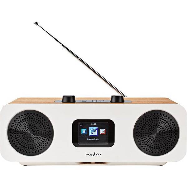 Internetový rádioprijímač s DAB+ Nedis RDIN2500WT biely/drevený

