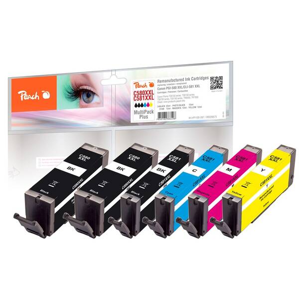 Cartridge Peach Canon PGI-580XXL/CLI-581XXL MultiPack Plus, 2x23, 4x12 ml - CMYK 

