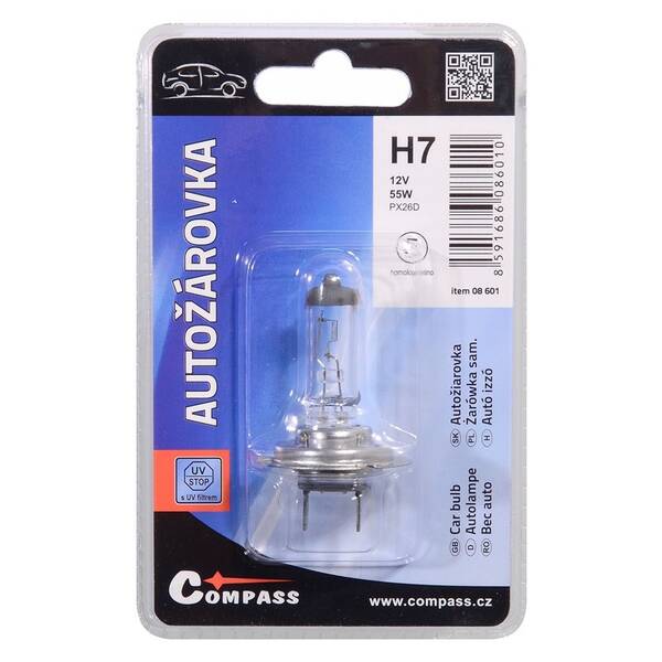 Autožiarovka Compass 08601 12V H7  55W PX26d (1 ks) 

