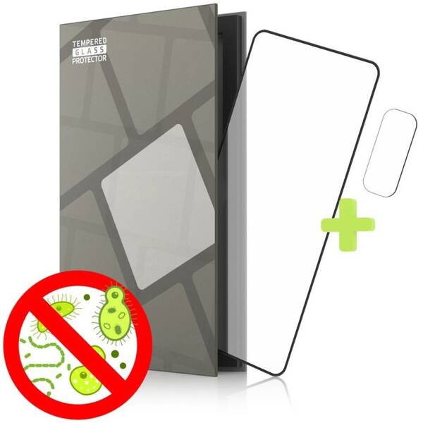 Tvrdené sklo Tempered Glass Protector Antibacterial na Xiaomi Redmi Note 10/10S + sklo na čočku čierne

