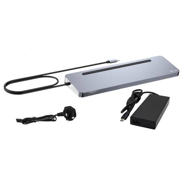 Dokovacia stanica i-tec USB-C Metal Ergonomic 4K 3x Display, PD 100W + Universal Charger 100W (bundle) 

