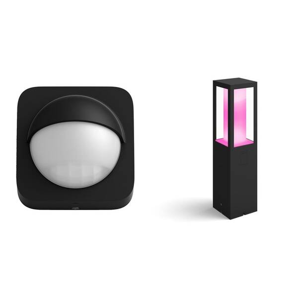 Svietidlo vonkajšie Philips Impress White and Color Ambiance, sloupek 12V - černé + Detektor pohybu Outdoor (8719514342262) černé čierne

