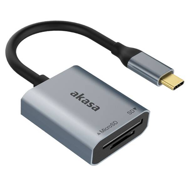 Čítačka pamäťových kariet AKASA SD, microSD, USB 3.2 Type-C 

