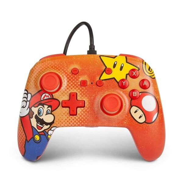 Gamepad PowerA Enhanced Wired Controller, Nintendo Switch - Mario Vintage oranžový

