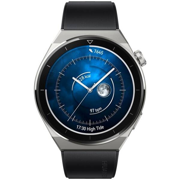 Inteligentné hodinky Huawei Watch GT 3 Pro 46 mm - Light Titanium Case + Black Fluoroelastomer Strap 

