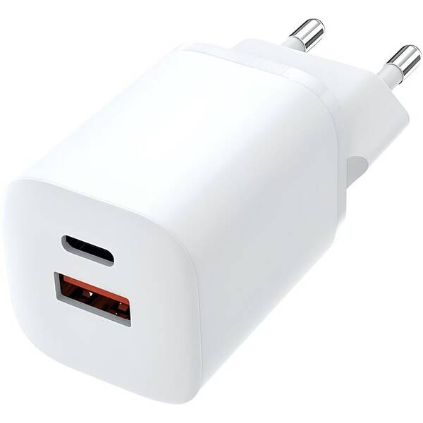 Nabíjačka do siete Solight GaN 33W PD 1x USB-C 1x USB-A biela

