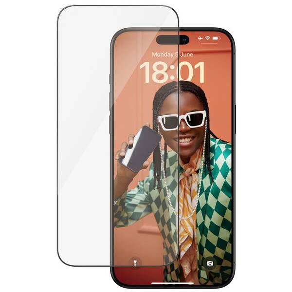 Tvrdené sklo PanzerGlass Ultra-Wide Fit na Apple iPhone 15 Pro Max s instalačním rámečkem 

