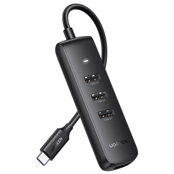 USB Hub UGREEN USB-C/4x USB 3.0, 20cm čierny

