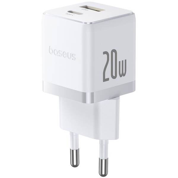 Nabíjačka do siete Baseus Palm 20W 1xUSB-A 1xUSB-C PD QC 3.0 biela

