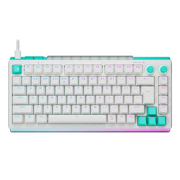 Klávesnica Logitech G512 X 75, US INTL layout, Tactile biela

