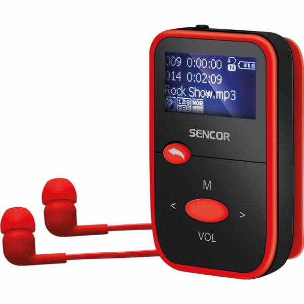 MP3 prehrávač Sencor SFP 4408 RD 8GB čierny/červený

