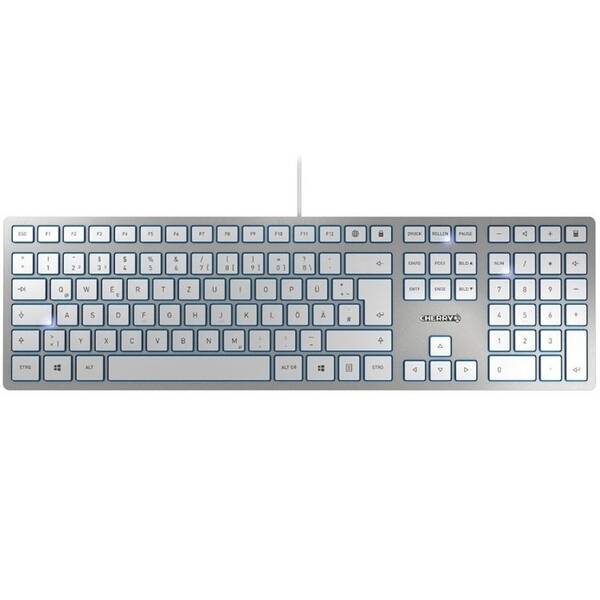 Klávesnica Cherry KC 6000 SLIM, UK strieborná

