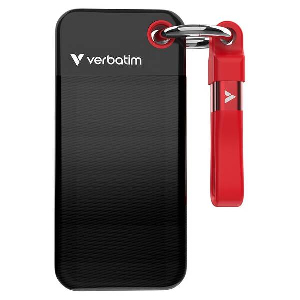 SSD externý Verbatim Pocket SSD 512GB čierny/červený

