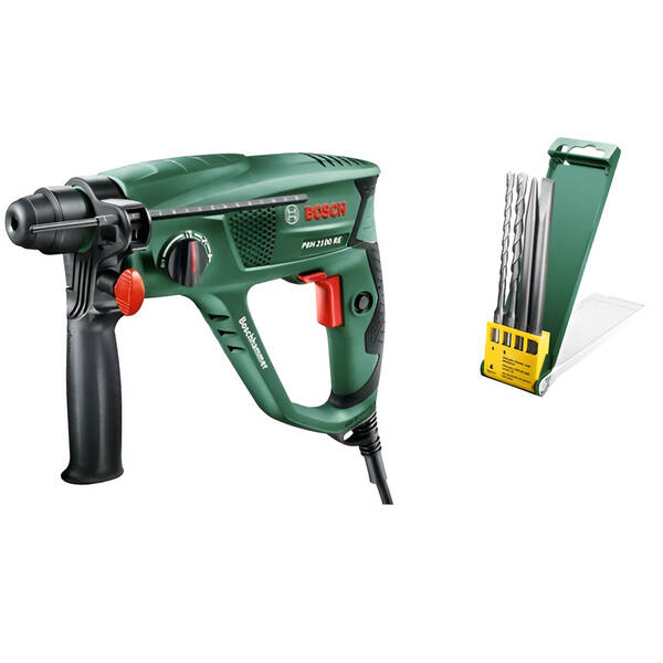 Kladivo Bosch PBH 2100 RE Compact + 2 vrtáky a 2 sekáče 

