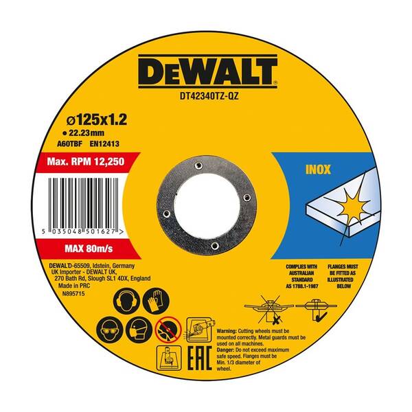 Rezací kotúč Dewalt DT42340TZ 125x1,2 mm (10 ks) 

