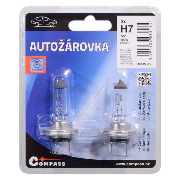 Autožiarovka Compass 08616 08616 12V H7 100W PX26d (2 ks) 

