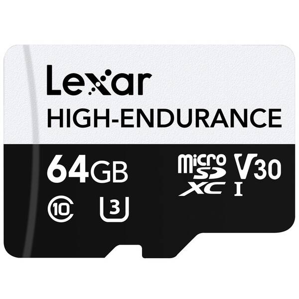 Pamäťová karta Lexar High-Endurance microSDXC 64GB UHS-I, (100R/35W) C10 A1 V30 U3 

