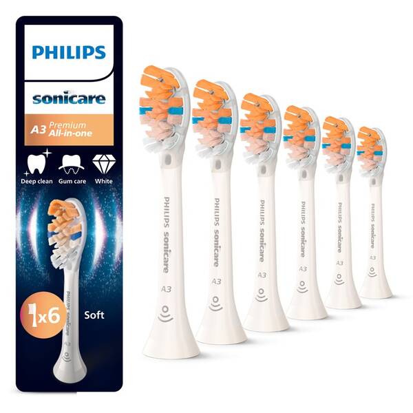 Náhradné hlavice Philips HX9096/87 (6 ks) biela

