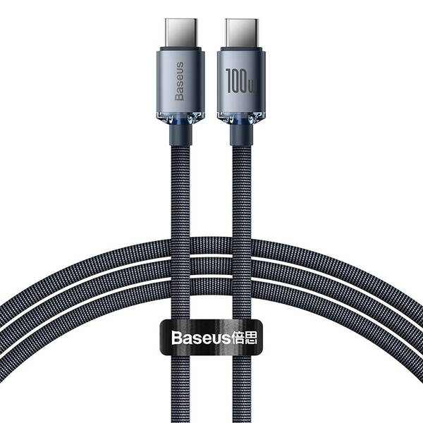 Kábel Baseus Crystal Shine Series USB-C/USB-C 100W 1,2m čierny

