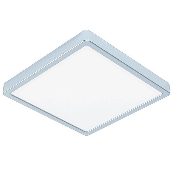 LED stropné svietidlo Eglo Fueva 5, štvorec, 28,5 cm, teplá biela, IP44 chróm

