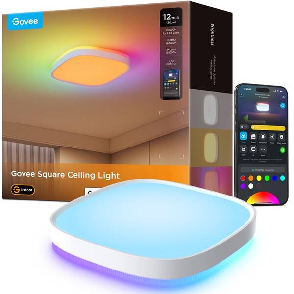 LED stropné svietidlo Govee RGBICWW Smart duálny, 2400lm, 30cm, Matter biele

