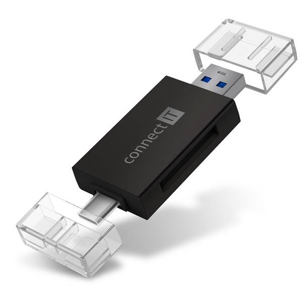 Čítačka pamäťových kariet Connect IT USB-C/USB-A čierna

