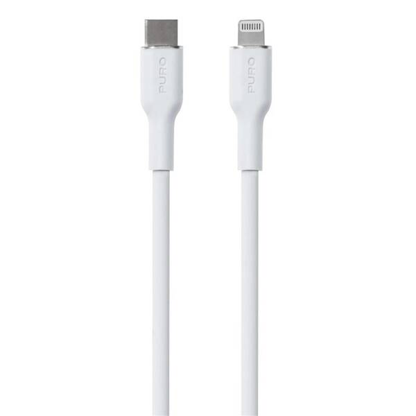 Kábel Puro Soft Lightning/USB-C 12 W, 1,5 m biely

