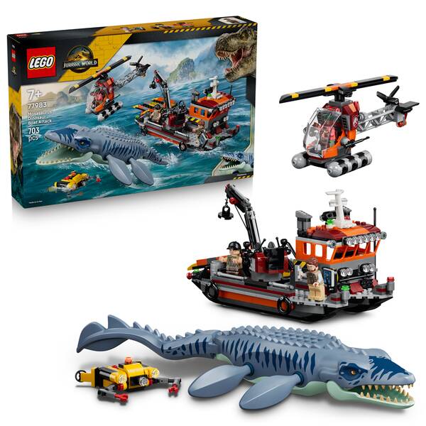 Stavebnica LEGO® Jurassic World  77983 Útok dinosaura mosasaura na loď 

