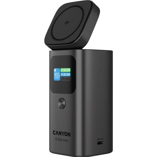 Powerbank Canyon OnPower 150 15000mAh Aluminium sivá

