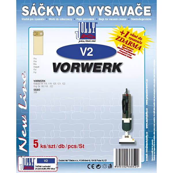Vrecká pre vysávače Jolly V 2 (5 ks) 

