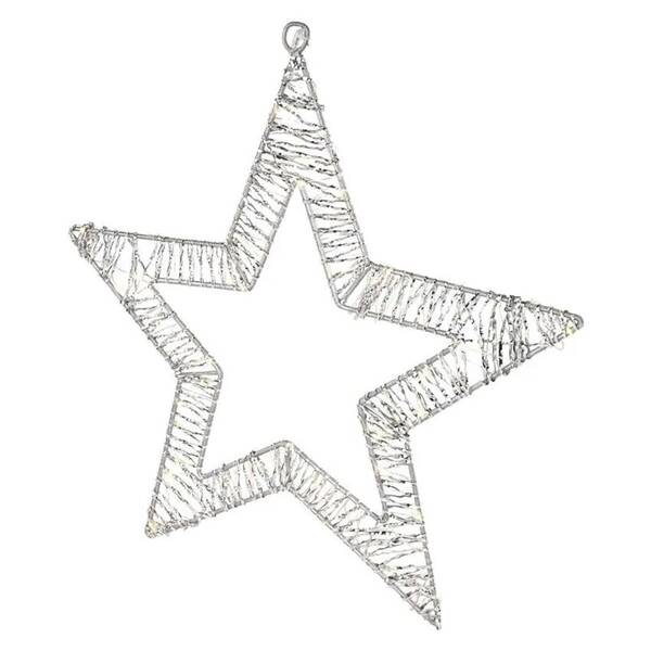 LED dekorácie EMOS 60 WINDOW STAR, 3AA, TIMER, WW priehľadná

