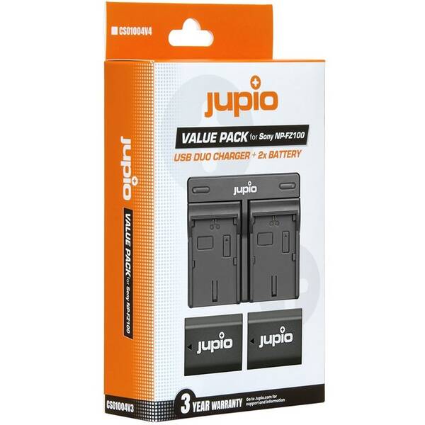 Batéria Jupio 2x NP-FZ100 2040 mAh + duální nabíječka (Sony) čierna

