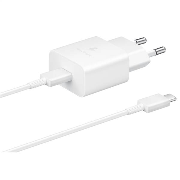 Nabíjačka do siete Samsung USB-C 15W + USB-C kábel biela

