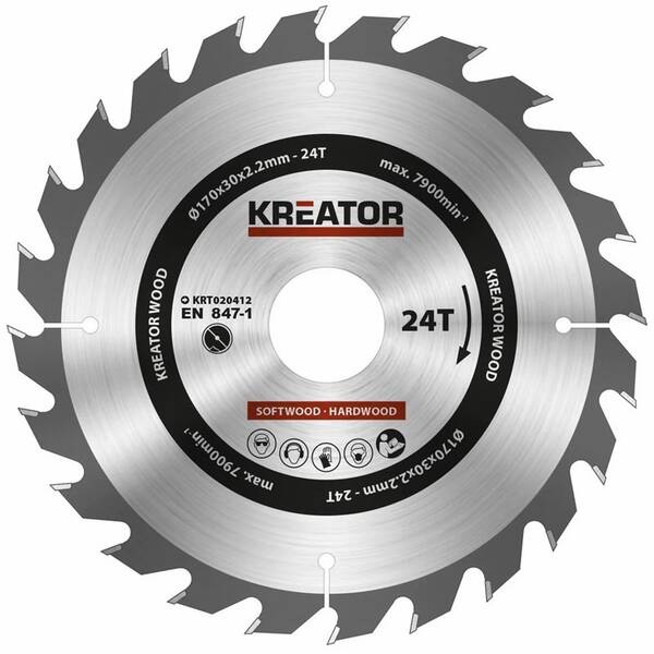 Pílový kotúč Kreator KRT020412 170mm 24T 

