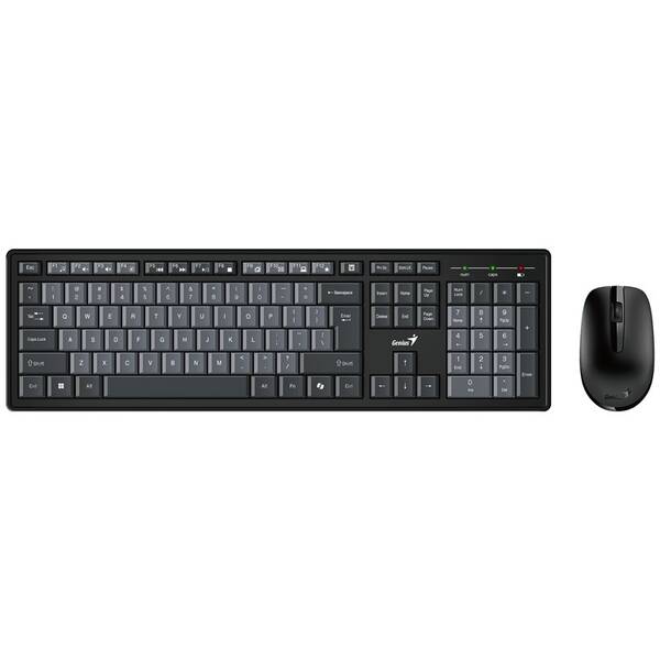Klávesnica s myšou Genius Smart KM-8200 Dual Color, bezdrôtový set 2,4 GHz, copilot, USB, CZ+SK layout čierny/sivý

