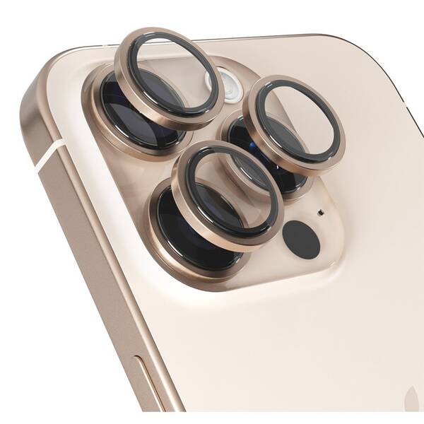 Ochranné sklo šošovky fotoaparátu Epico Aluminium Lens Protector na Apple iPhone 16 Pro/16 Pro Max béžové

