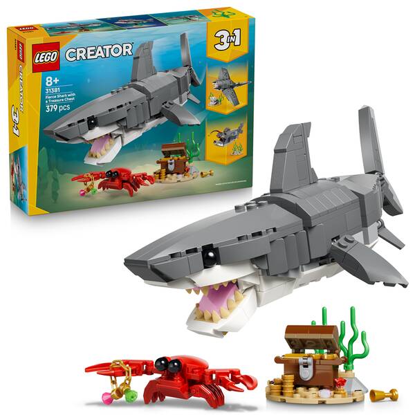 Stavebnica LEGO® Creator 3 v 1 31381 Divoký žralok a truhlica s pokladom 

