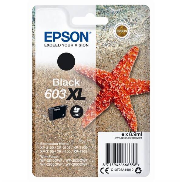 Cartridge Epson T603 XL, 500 strán čierna

