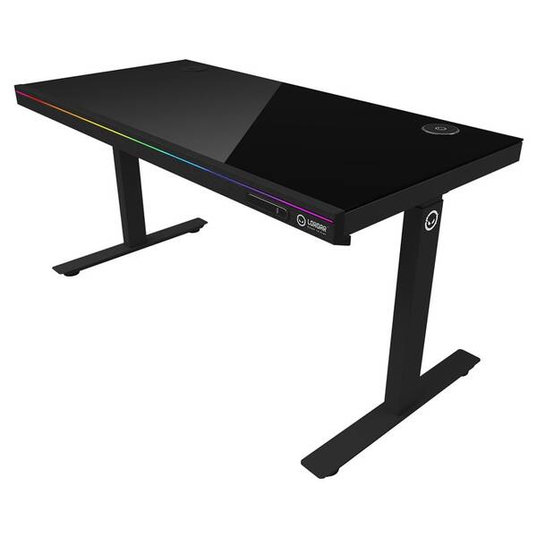 Herný stôl Lorgar DP80 RGB Tempered Glass čierny

